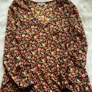 Annalee + Hope sheer floral long sleeves top